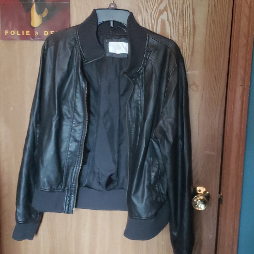 Target Black (Faux) Leather Bomber Jacket